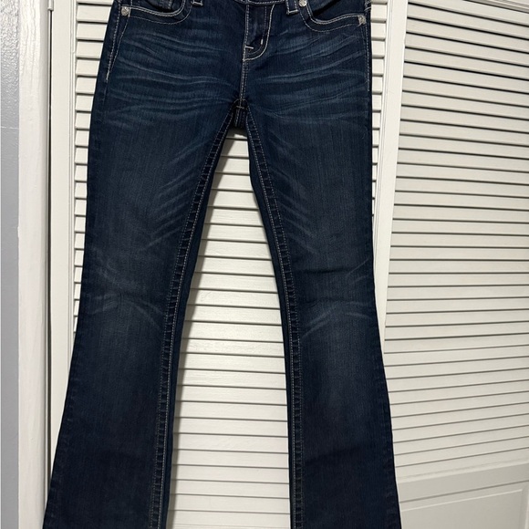 Miss Me Blue Flare Wide Leg Jeans - Picture 1 of 3